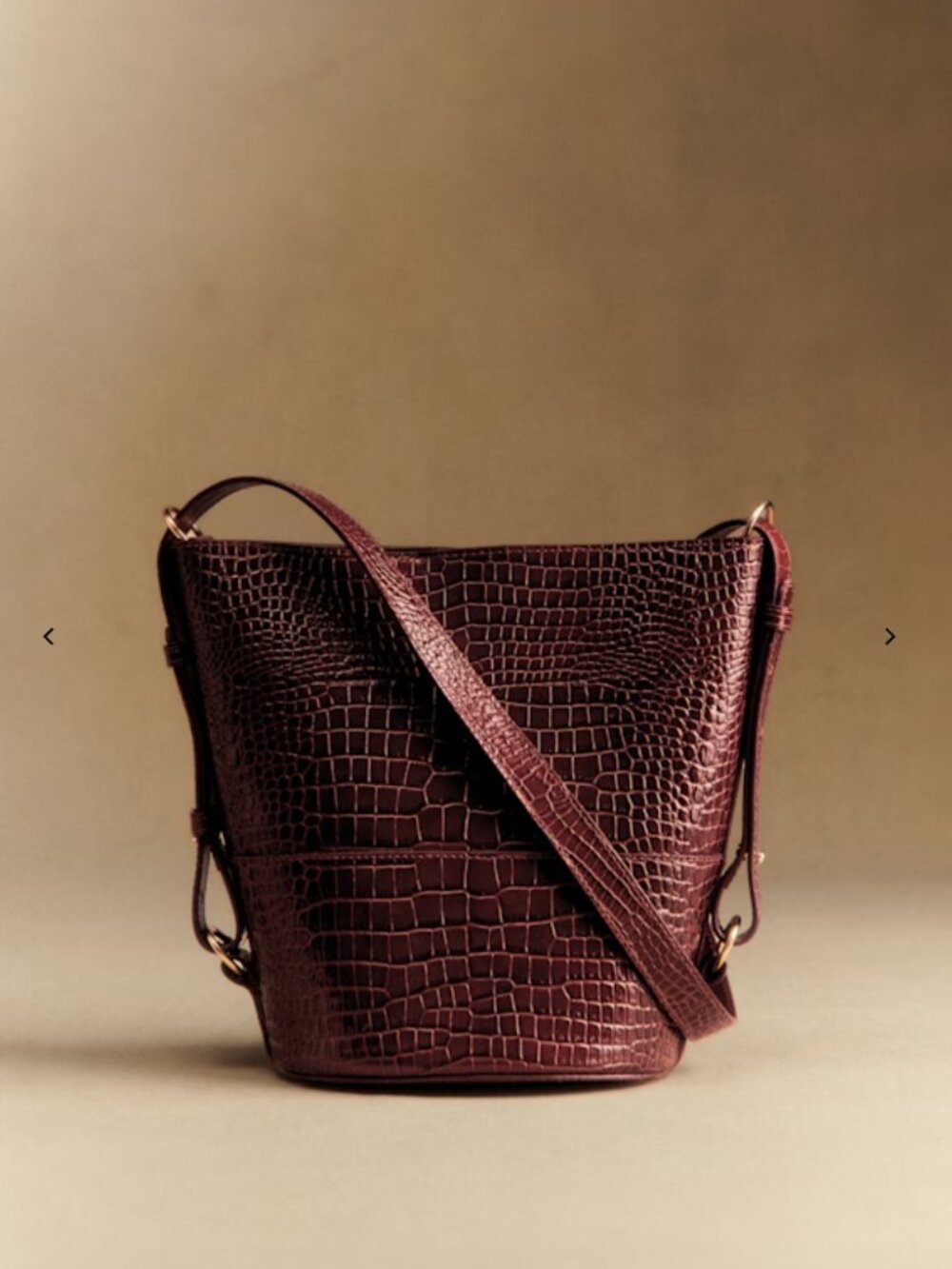 Sezane Gary Bag - Chocolate Crocodile Print - Picture 5 of 10